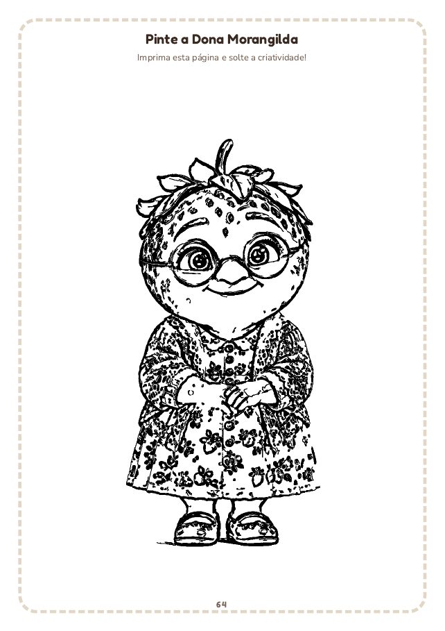 Página para colorir com a Dona Morangilda